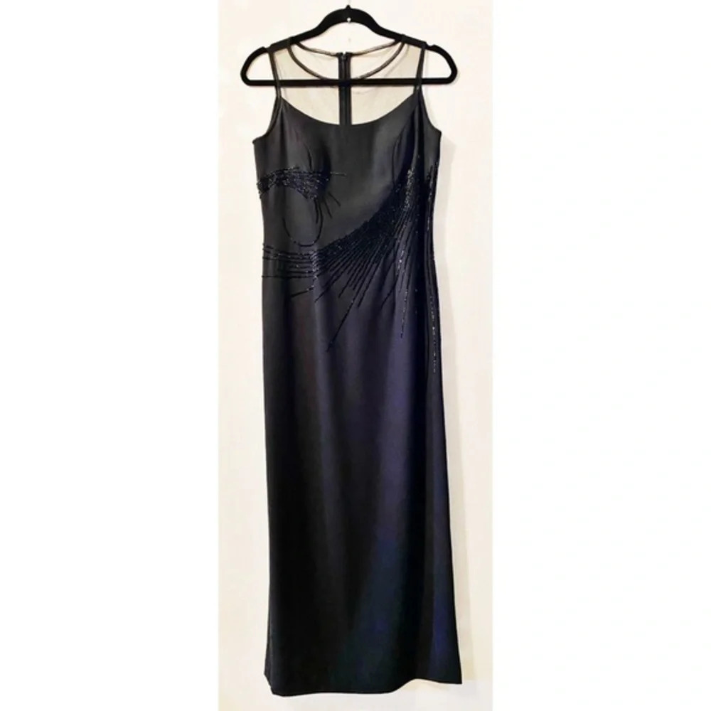 Night Studio Black Beaded Cocktail Dress